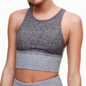 The Constant (Aritzia) Two Tone Split Back Cropped Top Size S